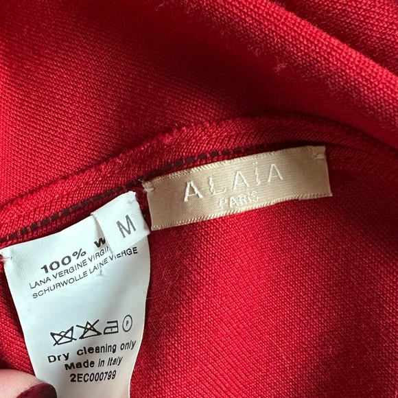 Alaïa Red Sleeveless Knit Cocktail Dress - Picture 5 of 5